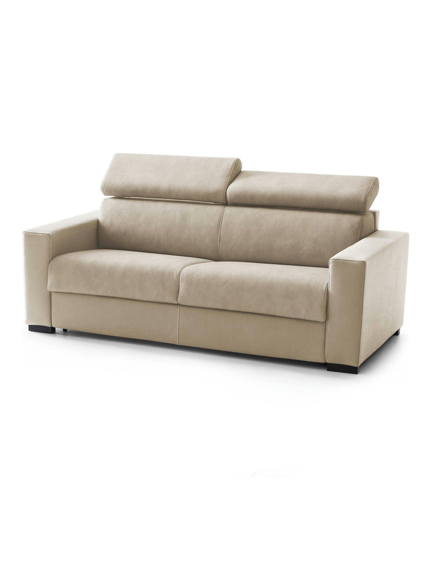 DMICEL - Canapé fixe 3 places en tissu beige
