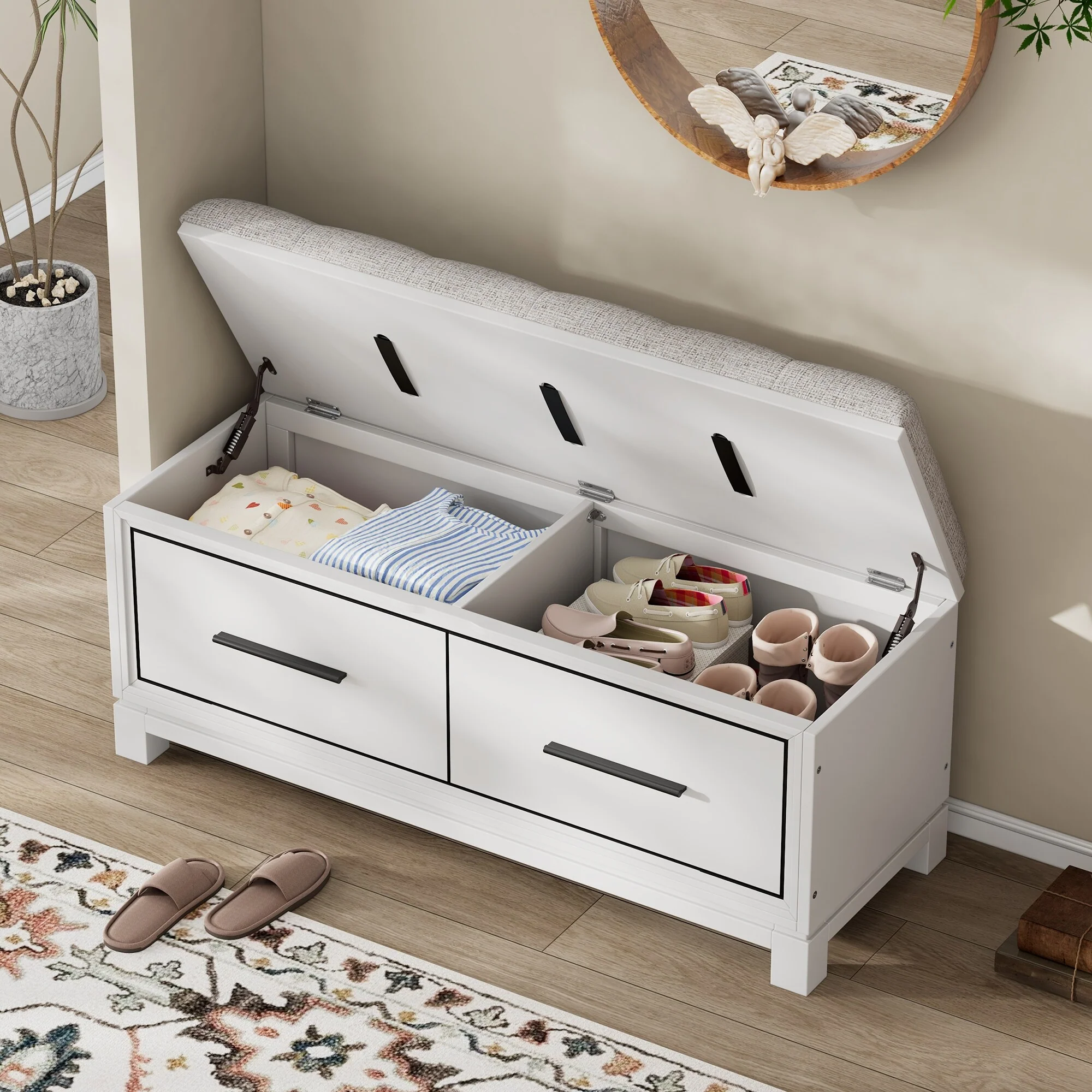 Upholstered Bench with Storage