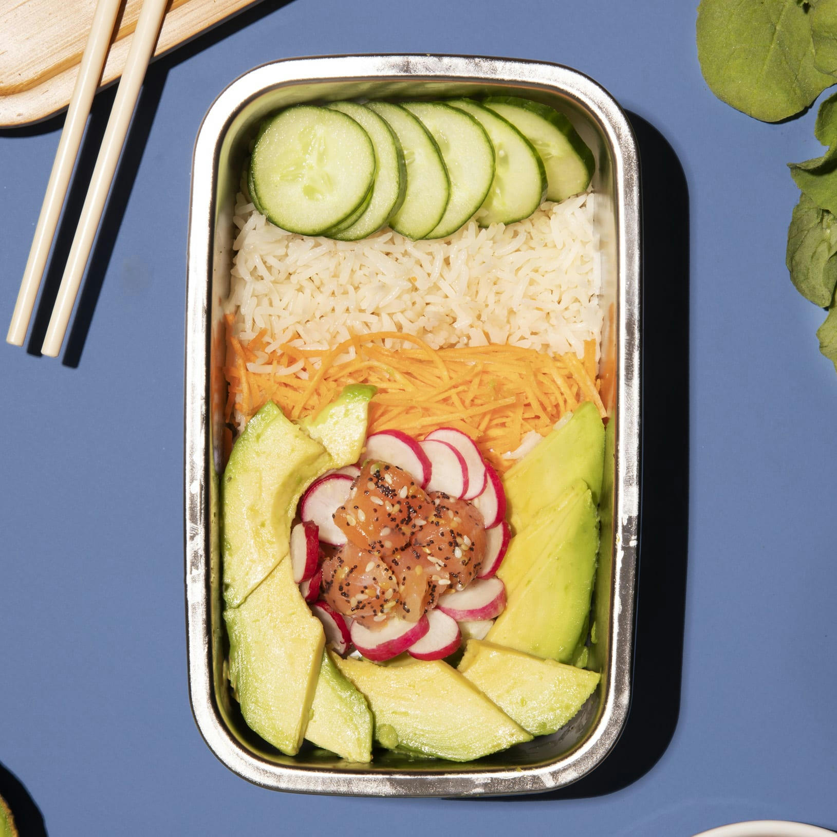 - Boite Inox micro-ondable 1000ml couvercle Bambou