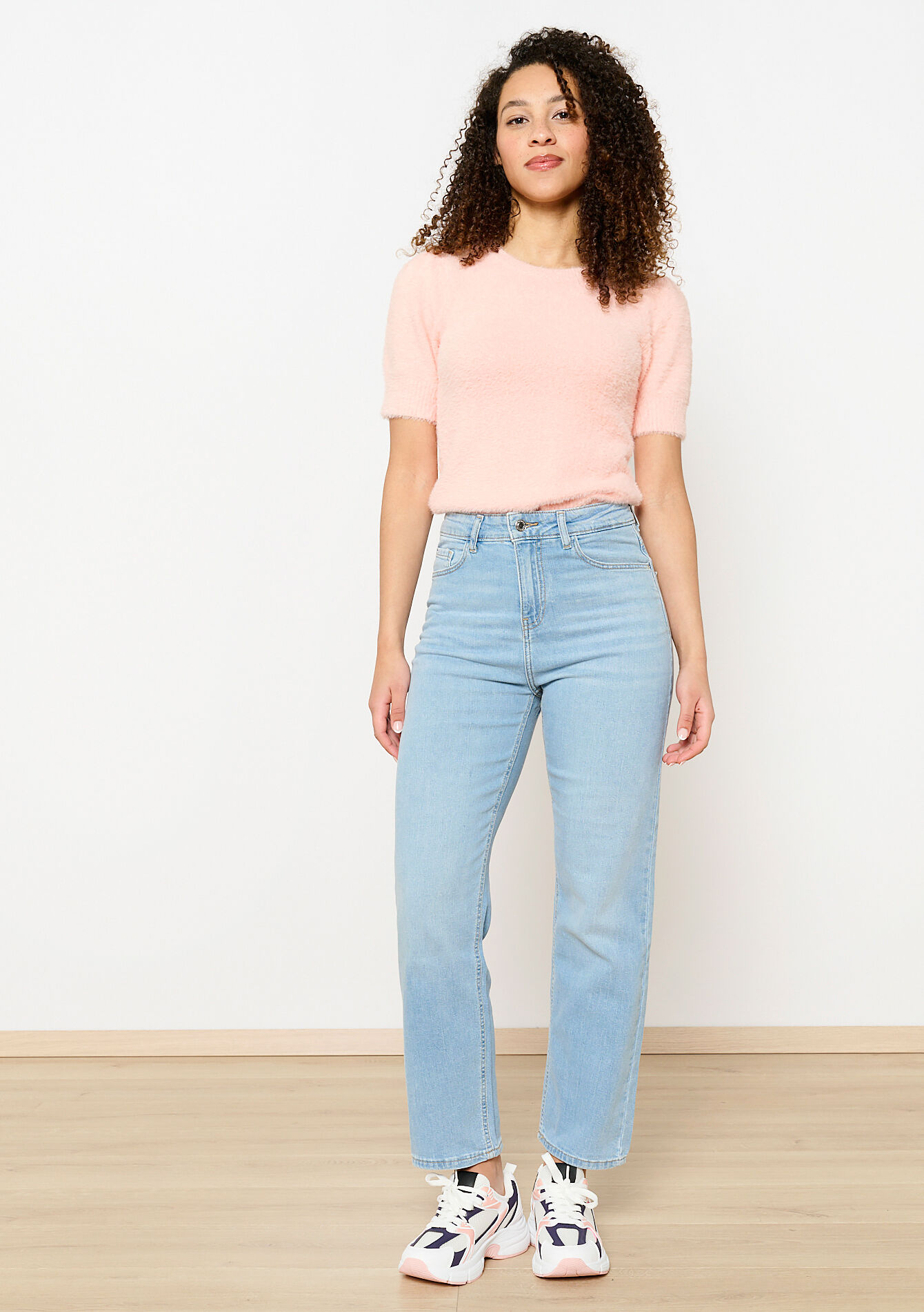 Rechte jeans met hoge taille