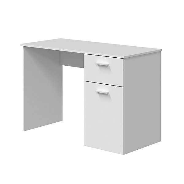 Bureau en mélaminé coloris blanc artik - Hauteur 73 x Longueur 108 x Profondeur 50 cm