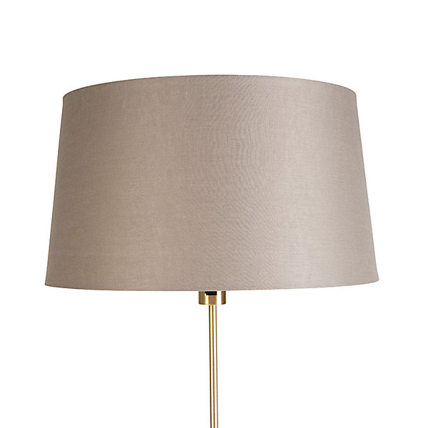 Lampadaire or/laiton avec abat-jour en lin taupe 45 cm - Parte