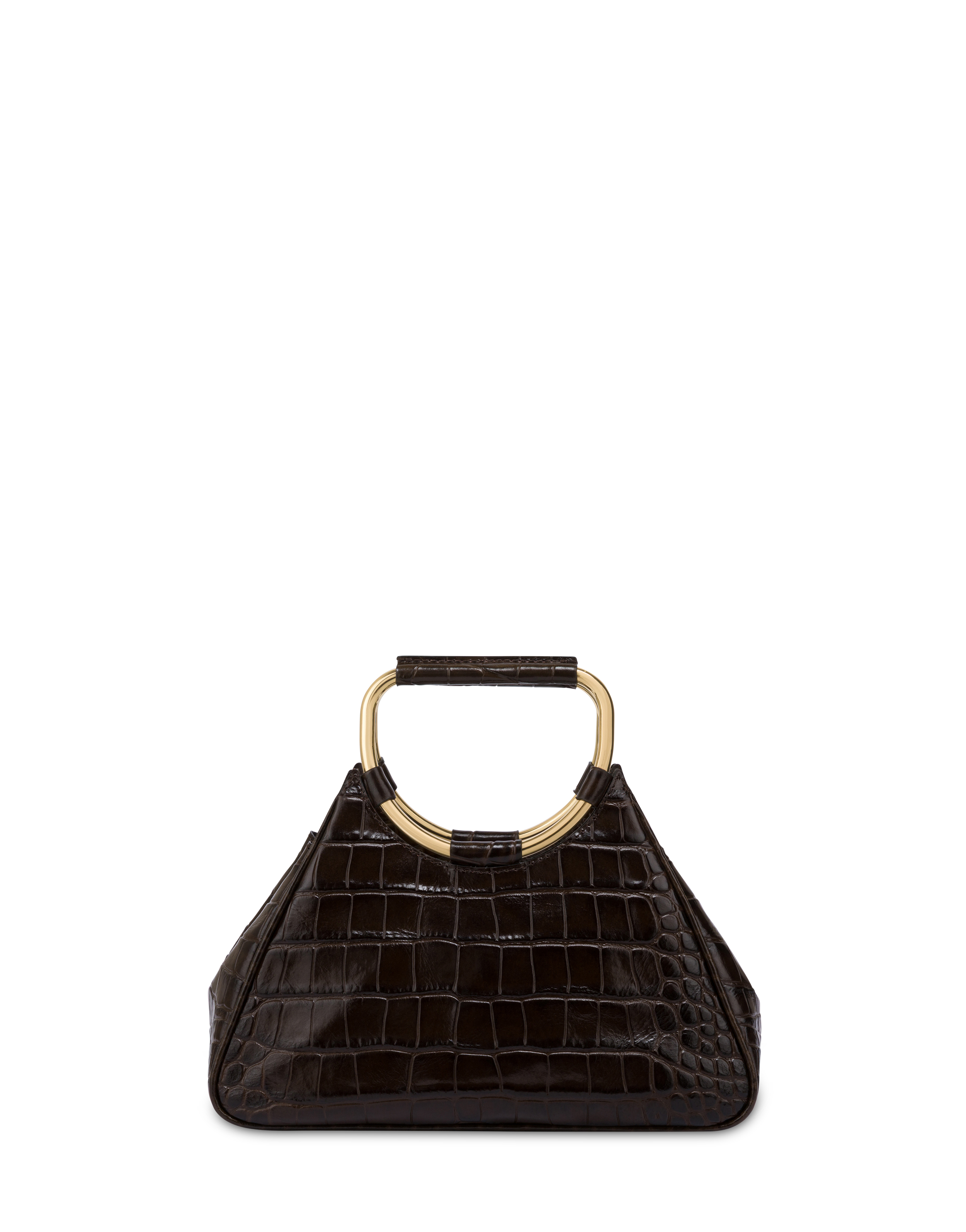 Borsa A Mano Armour In Vitello Stampa Cocco T.moro