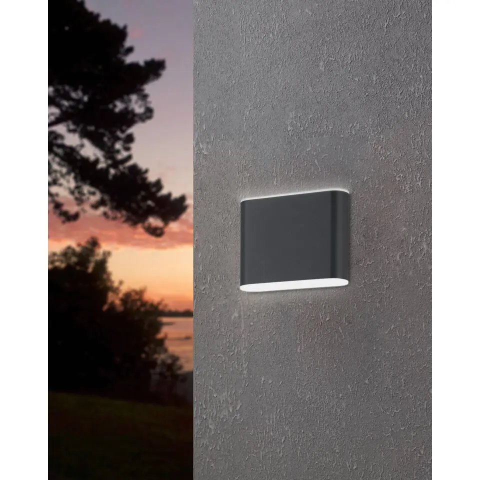 EGLO Grutti Wandlamp - LED - 11,5 cm - Antraciet