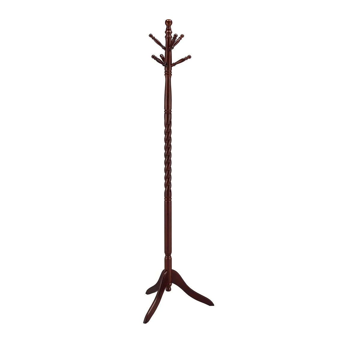 71.5 In. Twist Cherry Wooden Coat Rack