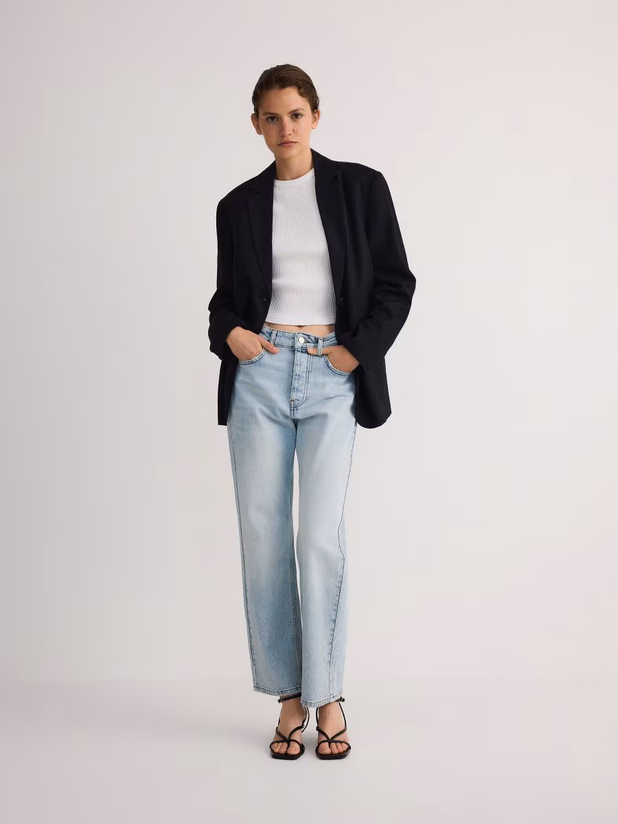 High Waist Straight Jeans