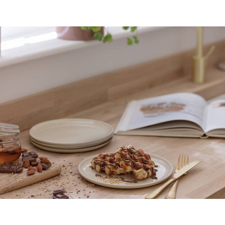 Habitat Evora 4 Piece Stoneware Dinner Plate - Natural