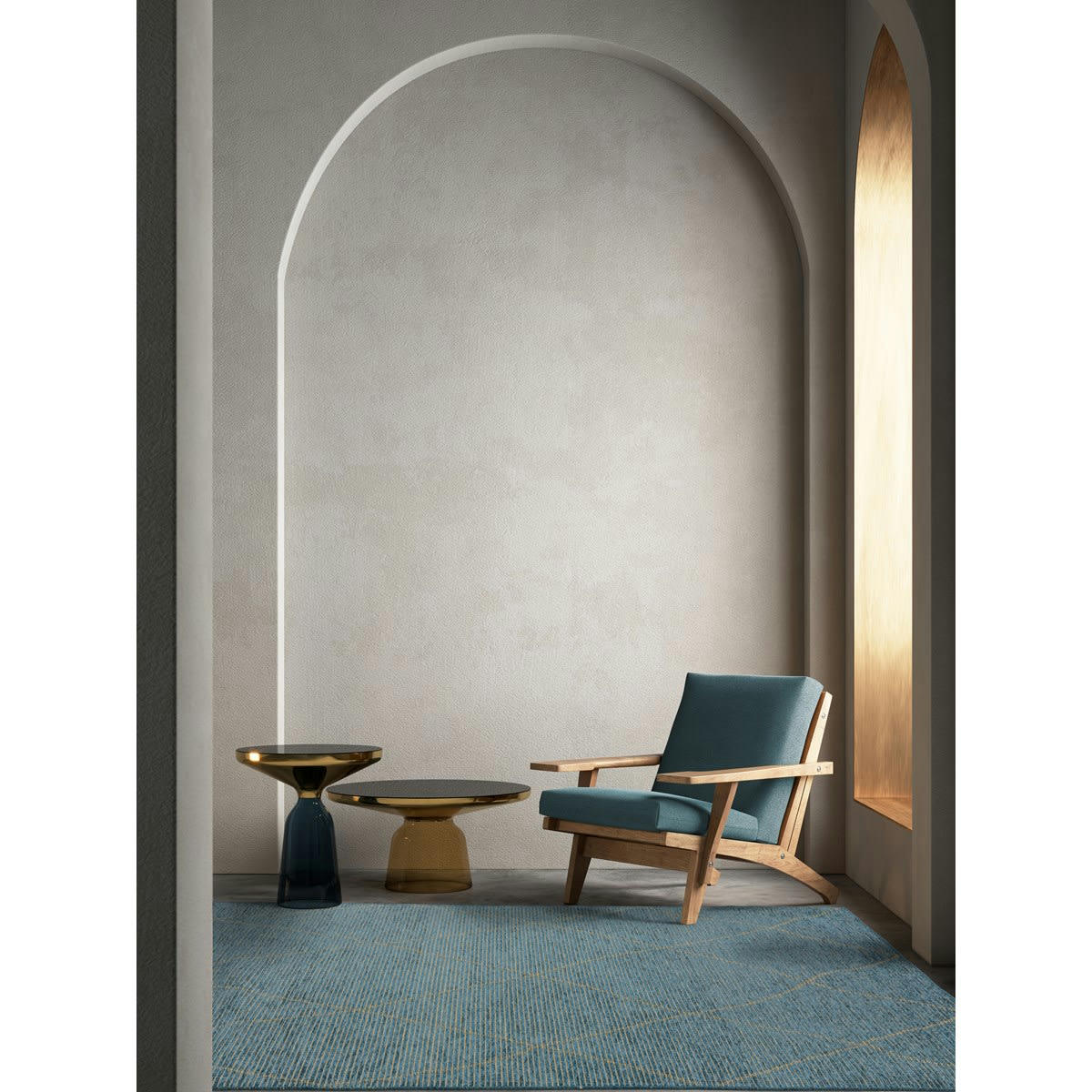 BLUEBERRY - Tapis de salon en jute bleu 200x290 cm