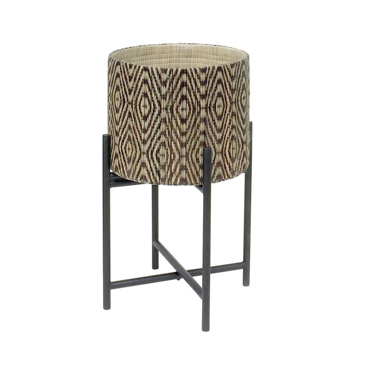 YORI - Cache pot sur pieds noirs Ø33 x h52cm