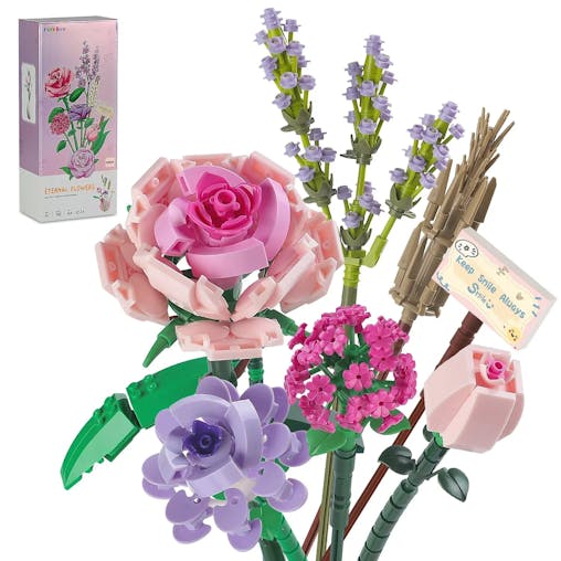 NNEOBA 393 PCS Mini Bricks Flower Bouquet Building