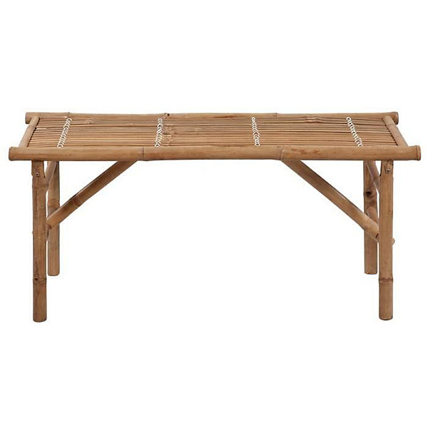 Banc de jardin - Bambou - 118 cm - Pliable - Coussin imperméable - 2 places