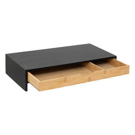 PODSTAWKA POD MONITOR Blackbamboo z szufladą BAMBUS i MDF