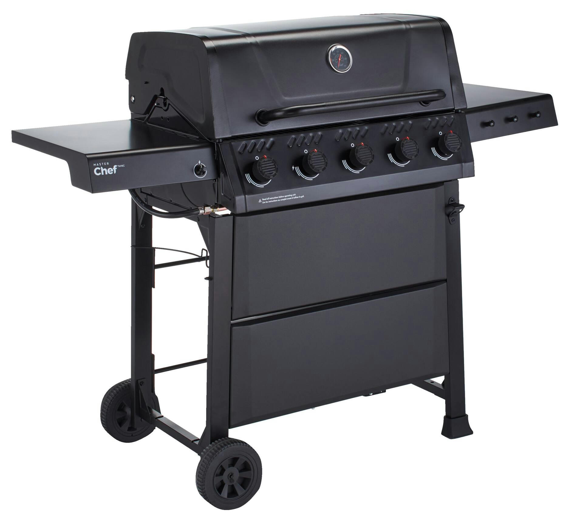 MASTER Chef Discover 5-Burner Propane Gas BBQ with Push-Button Ignition