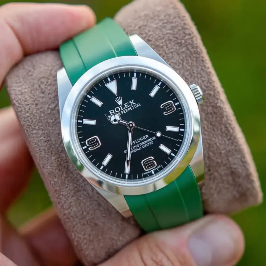 Rolex – Explorer I –  Rubber Strap – Green