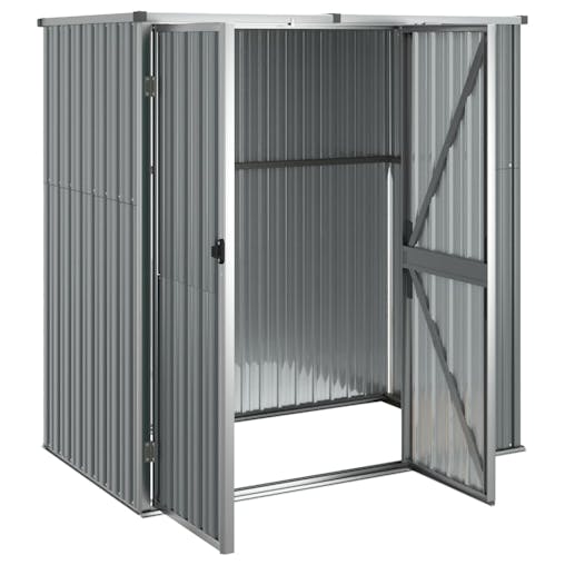 NNEVL Garden Tool Shed Grey 161x89x161 cm Galvanised Steel