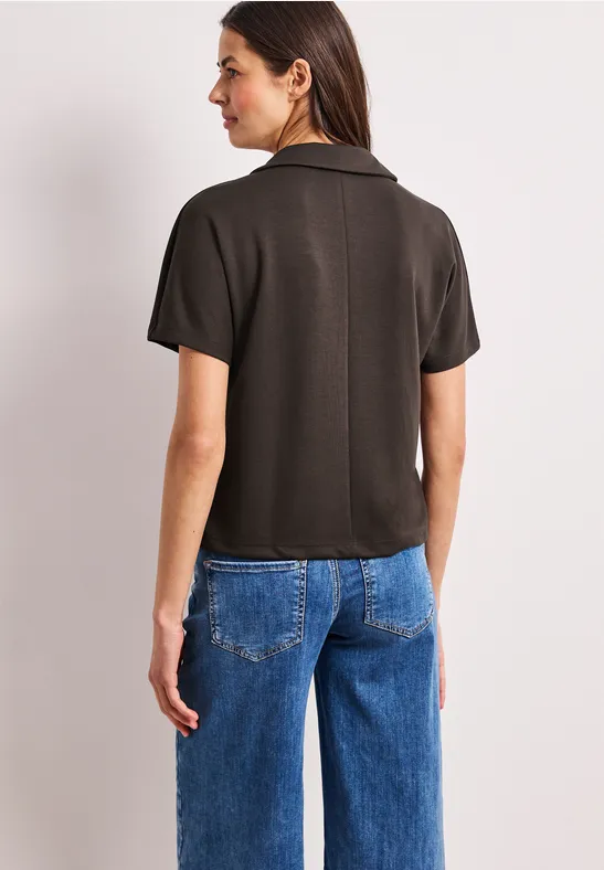 Kurzarm Poloshirt mit Glitzer