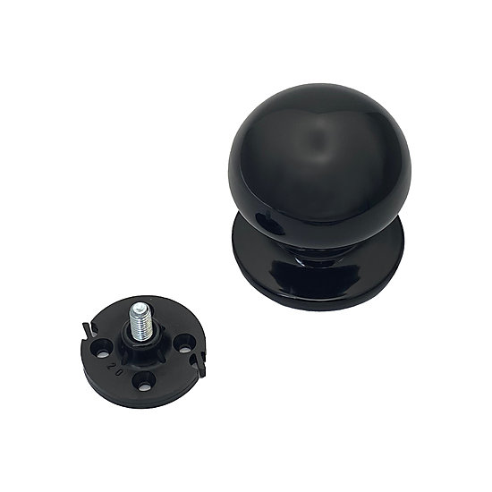 Bouton tirant de porte fixe D70 mm en aluminium NOIR RAL 9005 - breveté - lot de 6 boutons