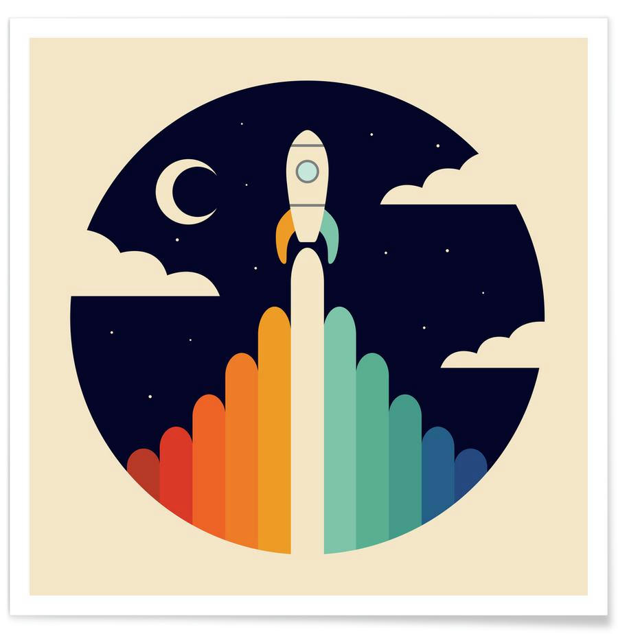 UP - Affiche blanc ivoire & multicolore