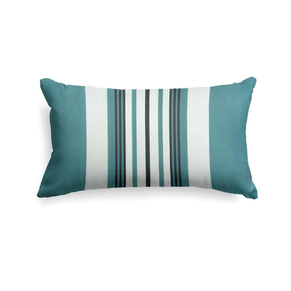 DONIBANE - Housse de coussin coton Bleu 25x45 cm
