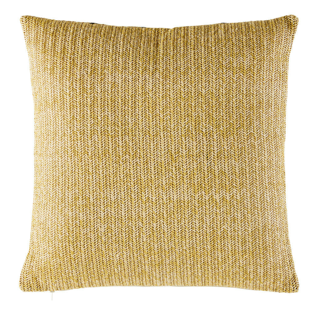 MUNNAR - Coussin en polypropylène beige motifs graphiques noirs 50x50