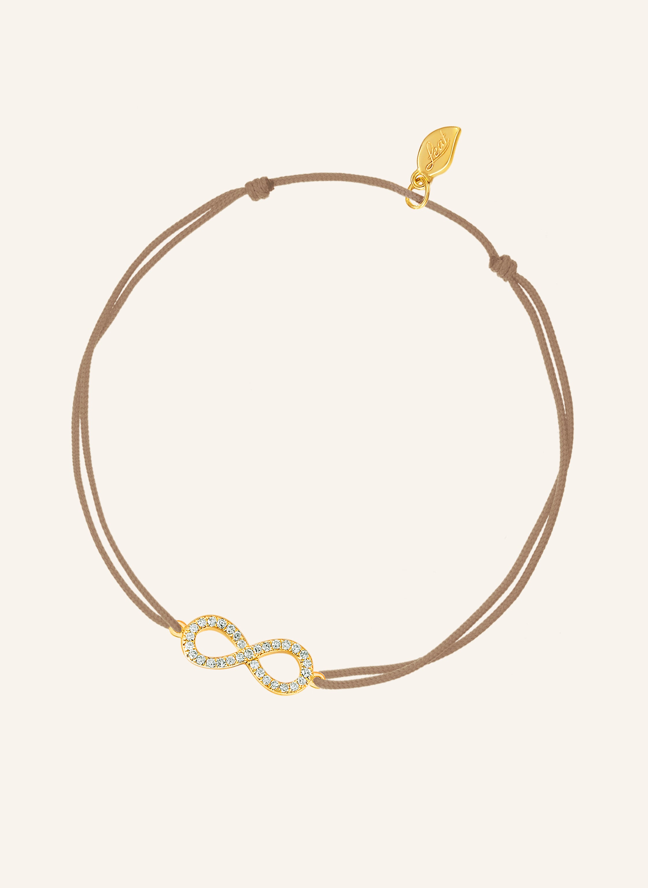 Leaf Freundschaftsarmband INFINITY aus 18 Karat Gelbgold mit Diamanten