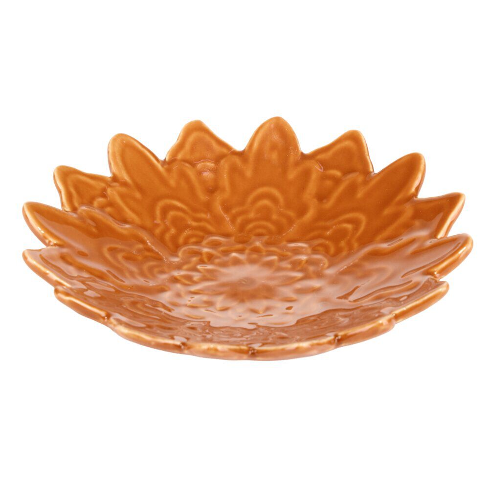 Vide-poche forme fleur de tournesol en dolomite Ø13cm (3 modèles)