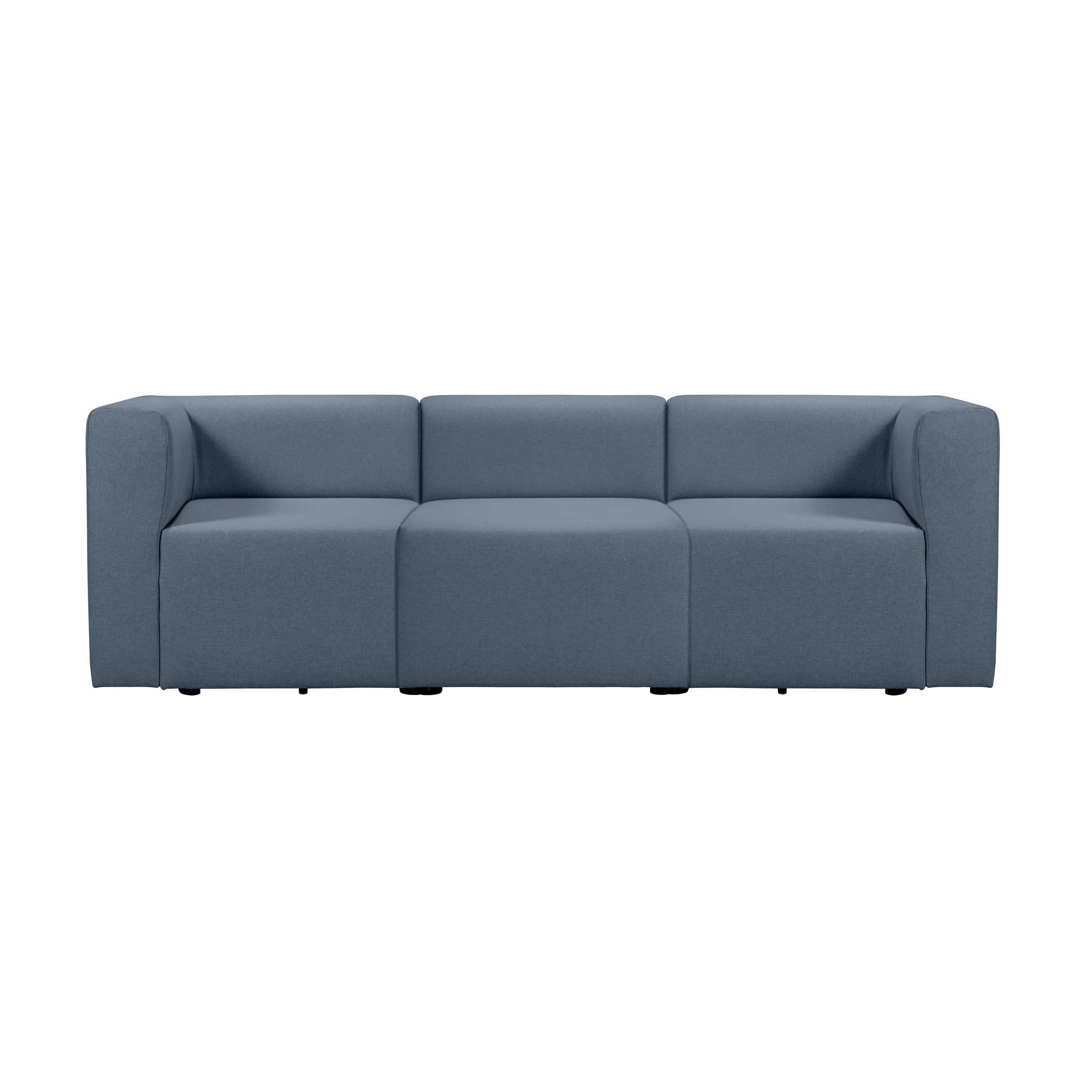 PINOT - Canapé droit modulable 4 places en tissu bleu