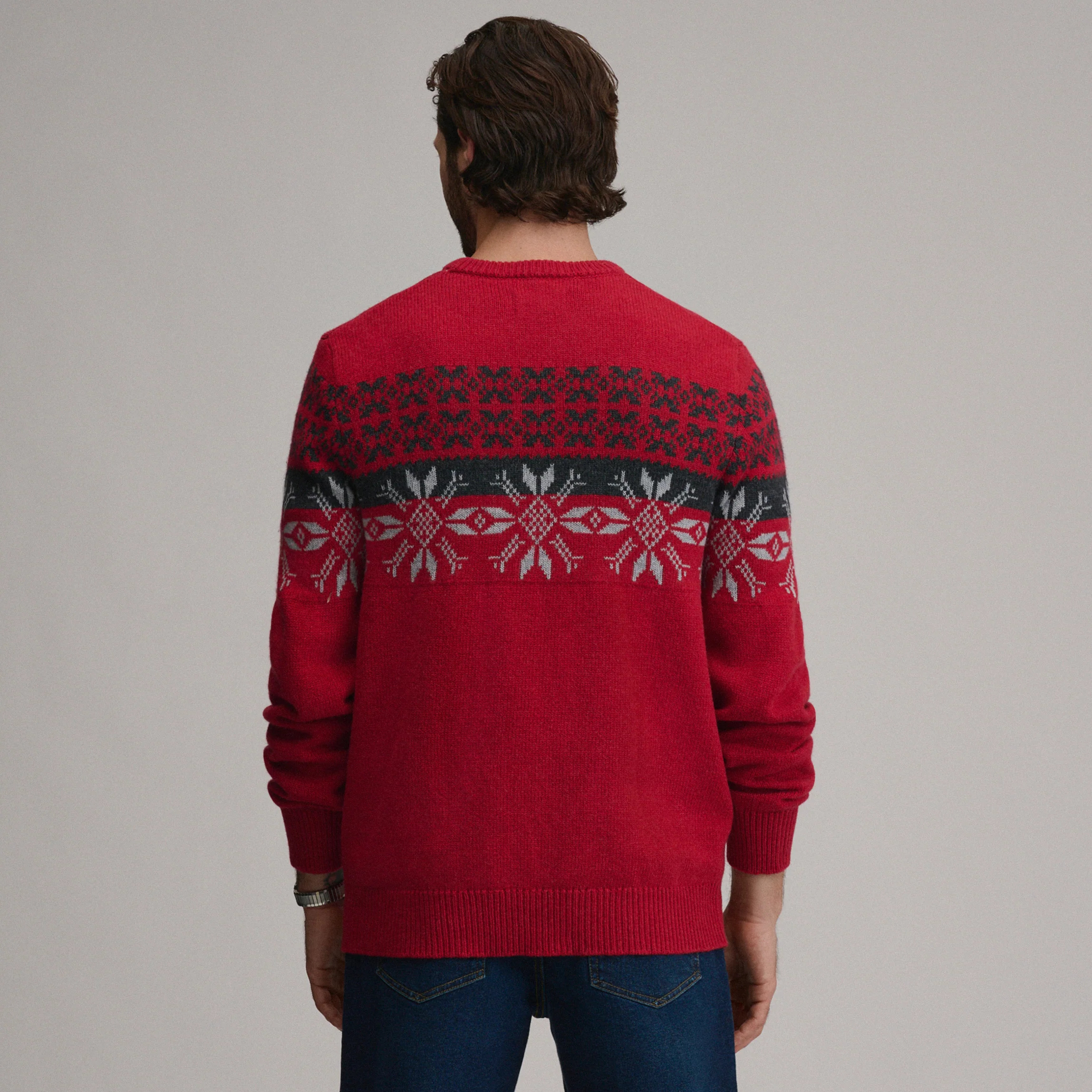 Men's Holiday Festive Jacquard Crew Sweater