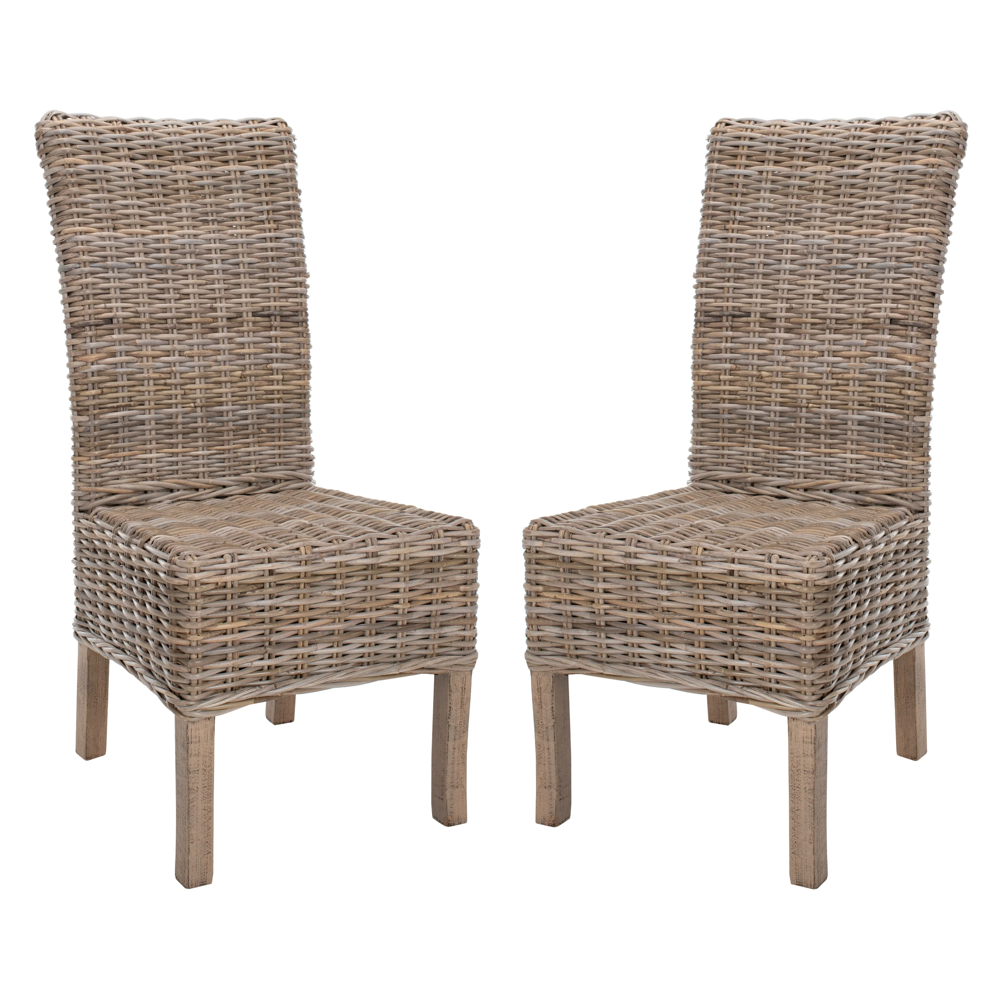 SAFAVIEH Sherryl Unfinished Natural Wicker Dining Chair (Set of 2) - 18.5 x 22.8 x 42.1 - 19Wx23Dx42H