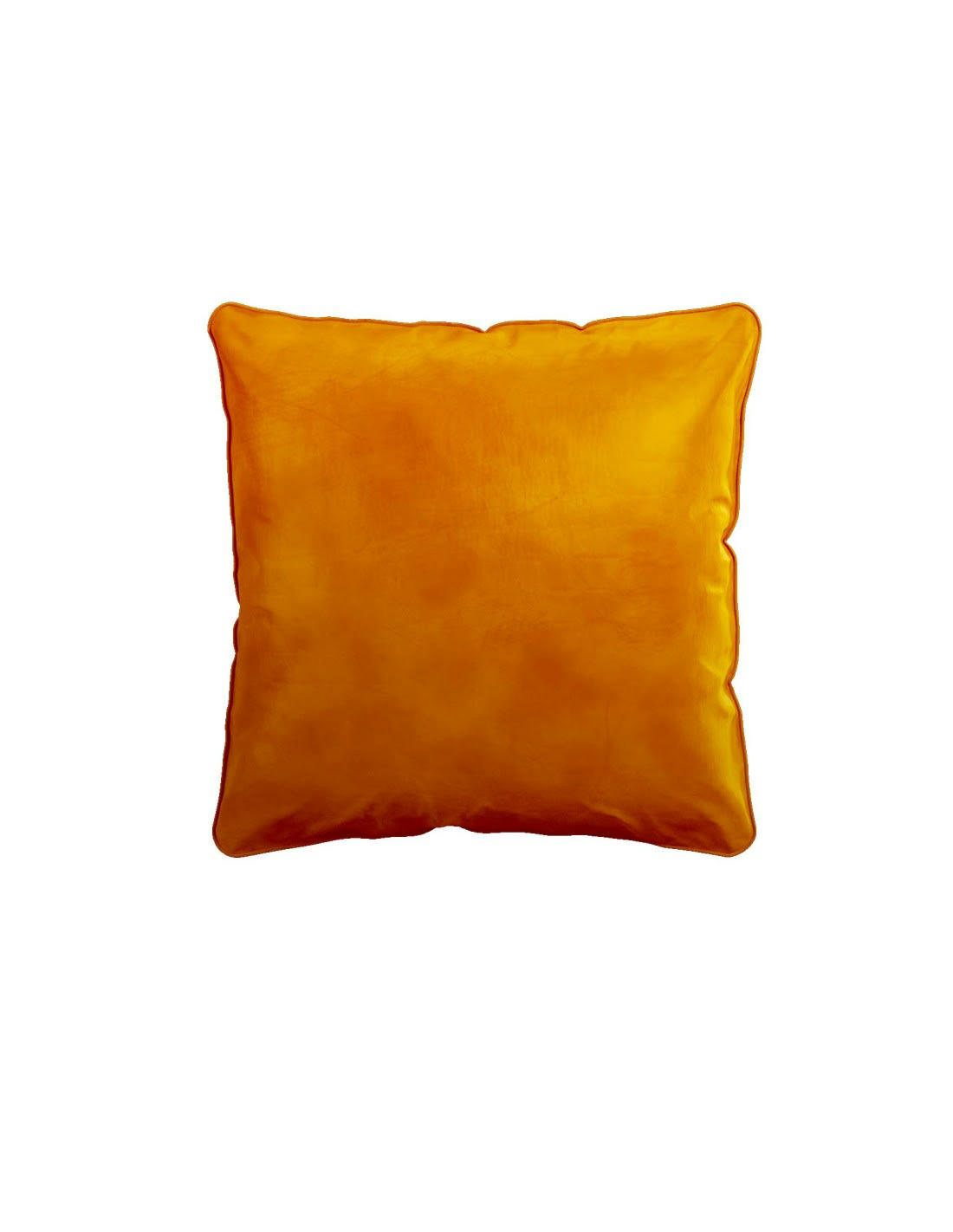 COUSSIN DÉCO - Coussin garni en velours curry