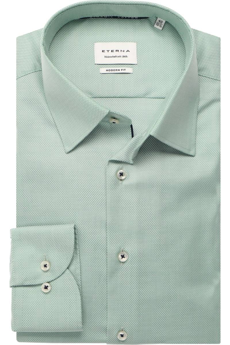 ETERNA Dynamic Cotton Modern Fit Hemd hellgrün, Strukturiert