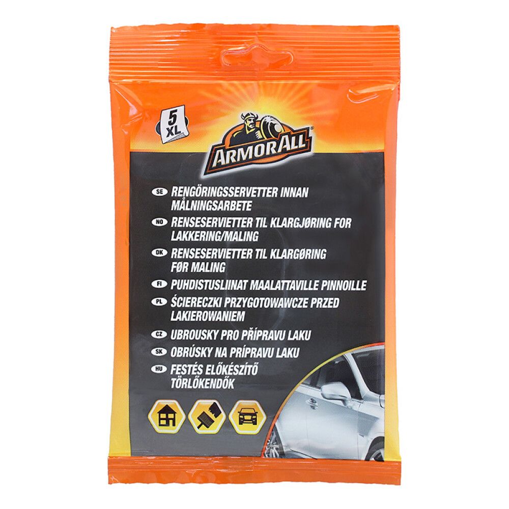 RENGJØRINGSSERVIETTER ARMOR ALL PAINT PREPARATION 5-PK