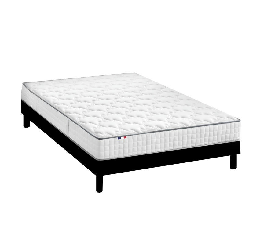 ENSEMBLE KIT ODYSSEE - Ensemble Matelas Ressorts + Visco Sommier en Kit Anthracite 160x200