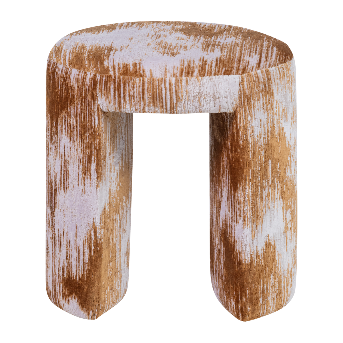 WOOOD kruk gestoffeerd Charlie - Geweven Stof - Karamelbruin - 47x45x45