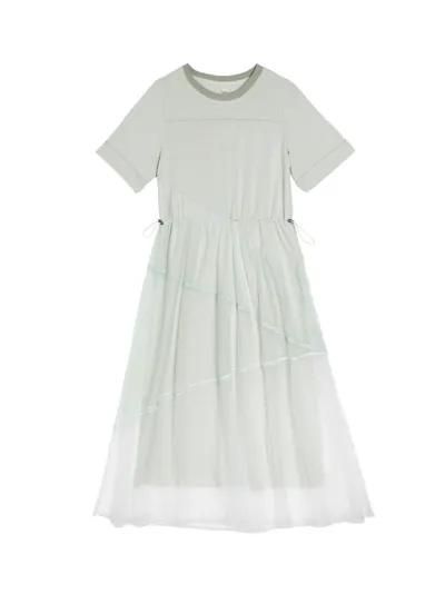 Color-blocked mesh dress - 25WRD209C
