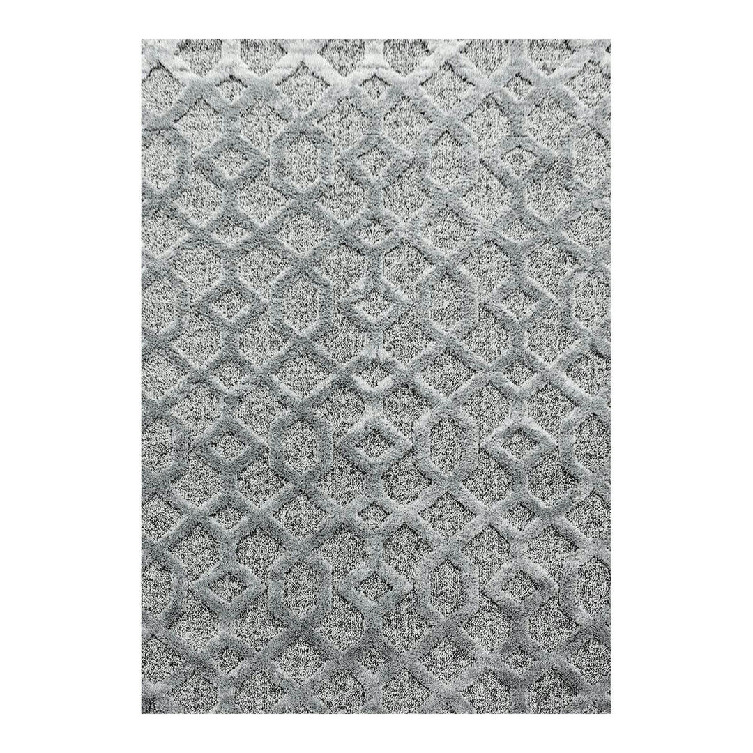 KIITOS - Tapis géométrique scandinave en polypropylène gris 120x170