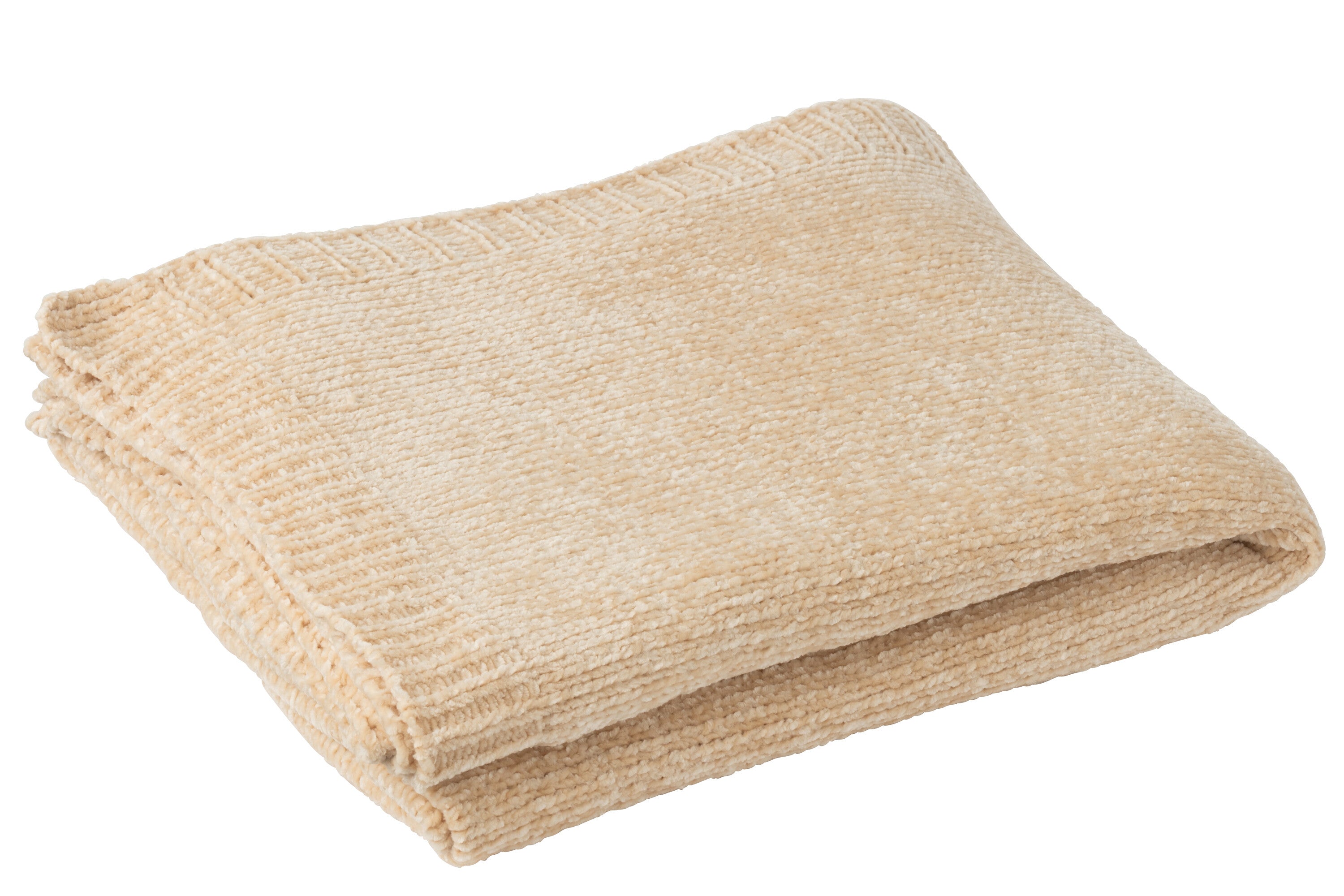 J-Line deken Chenille - polyester - beige