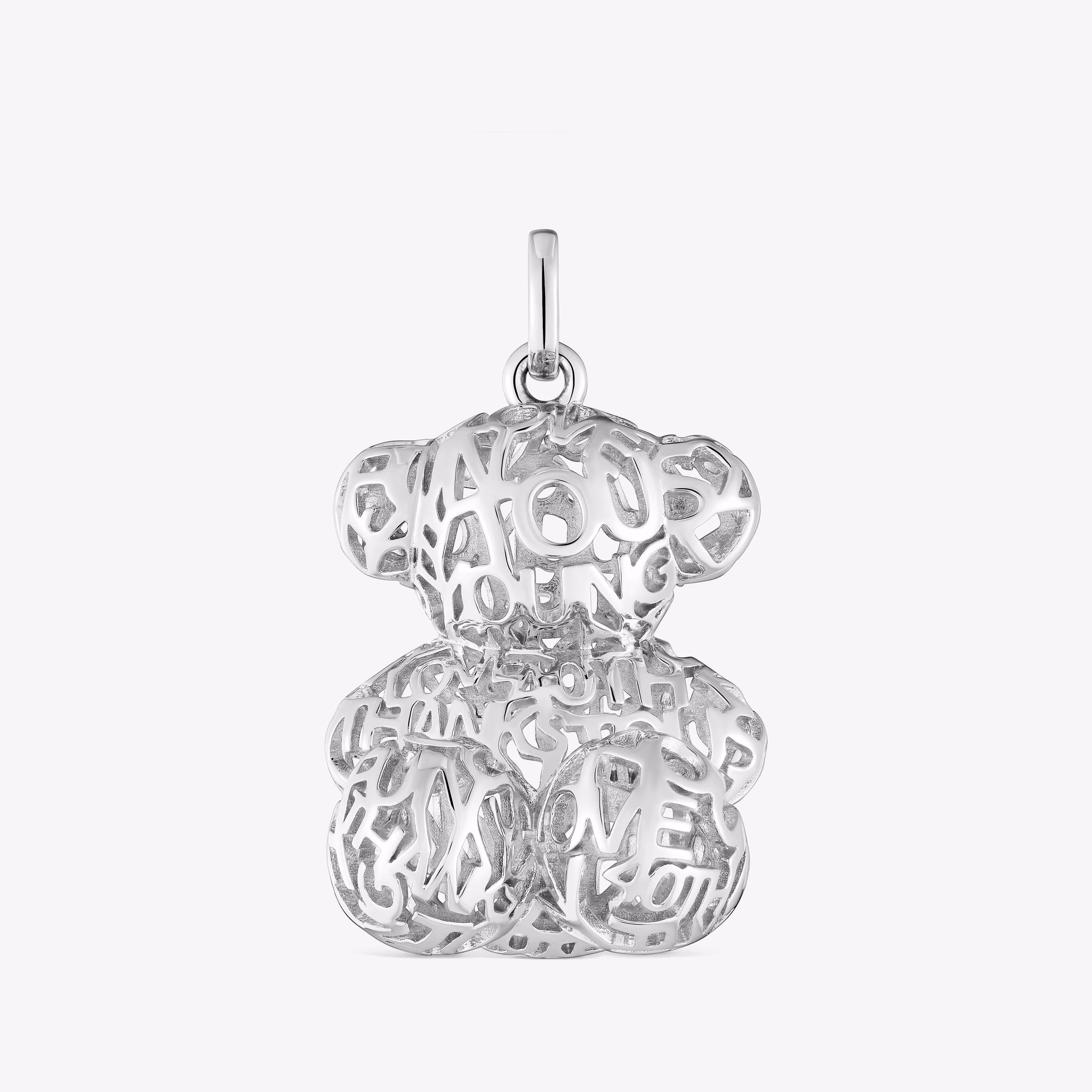 Colgante oso calado de plata 26 mm Bold Bear