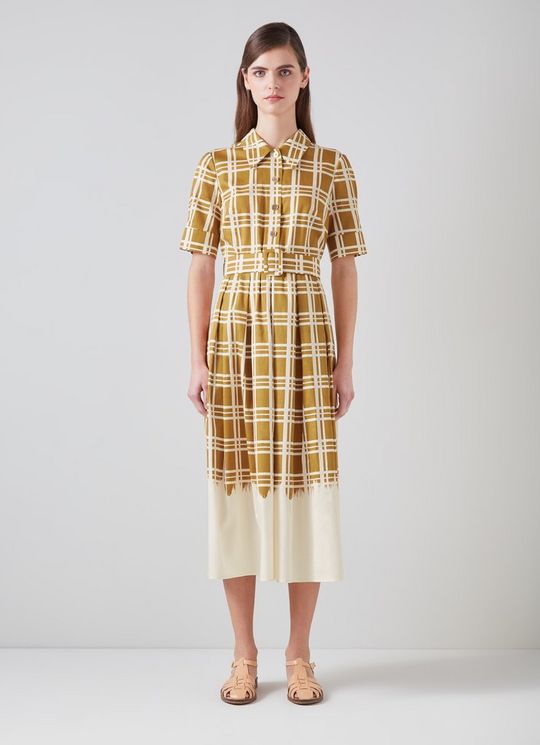 Dora Organic Cotton Dip-Dye Check Shirt Dress