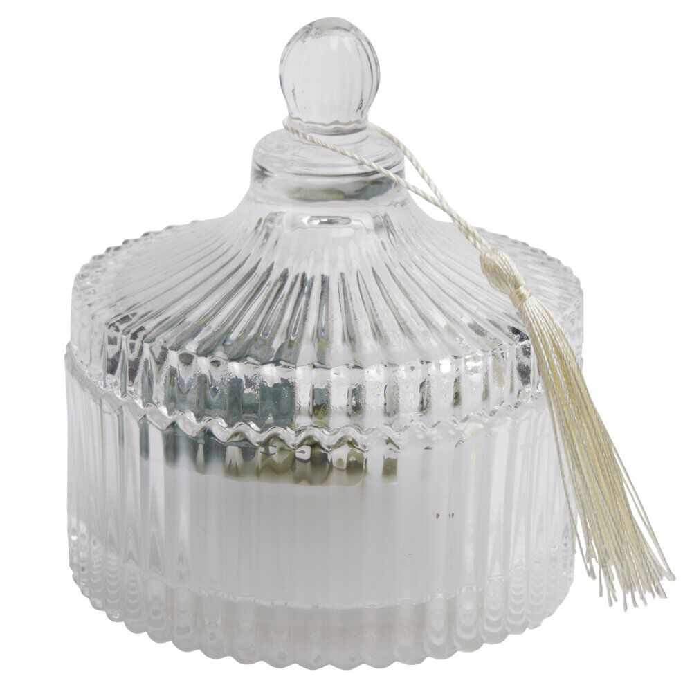 Bougie à LED dans boÎte déco fleurs séchées