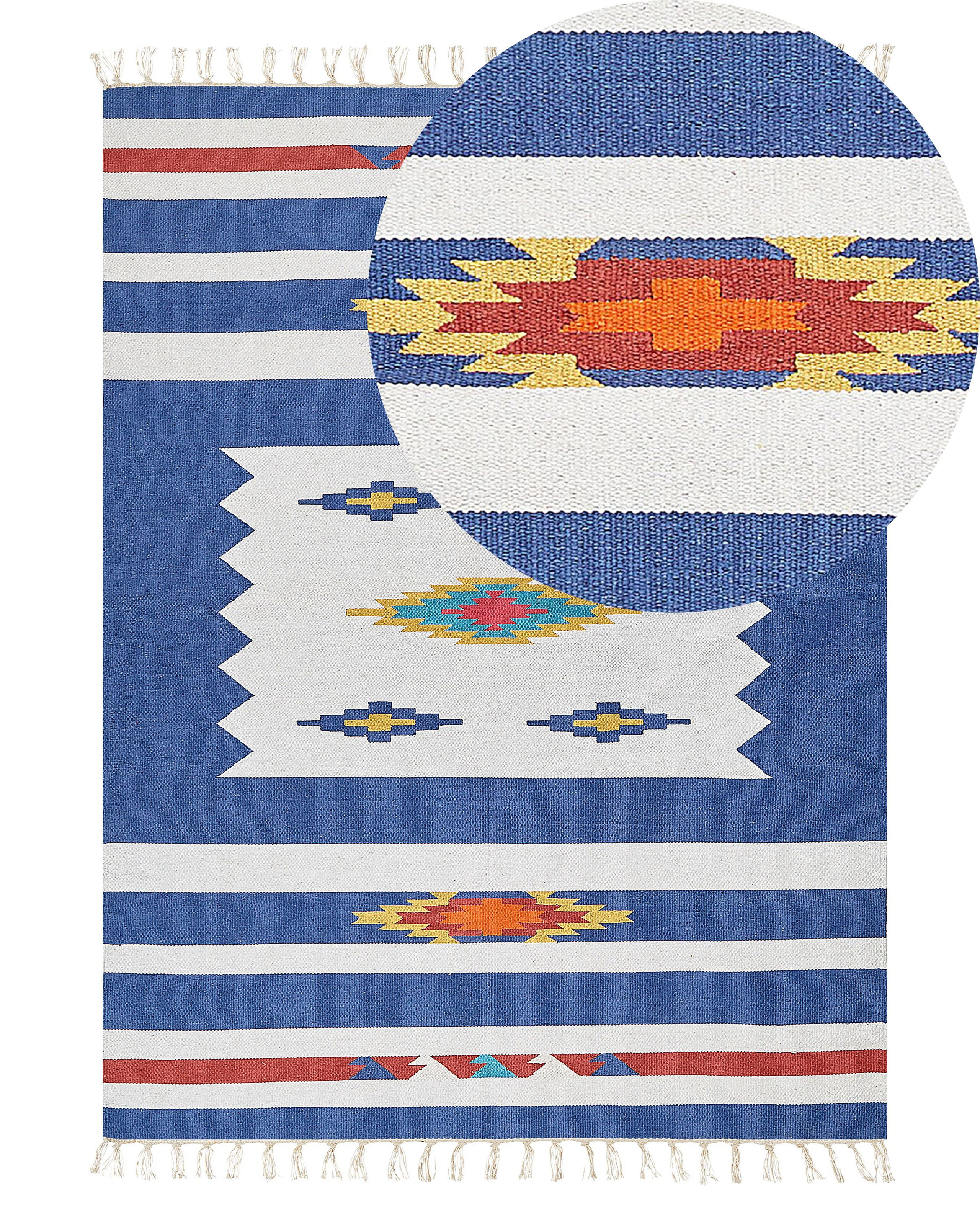 Dywan bawełniany kilim 140 x 200 cm wielokolorowy