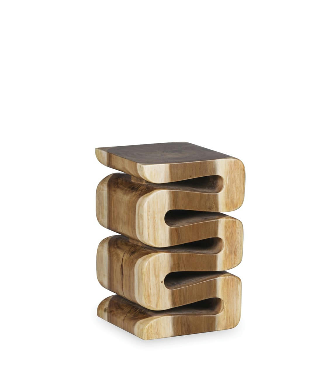 - Tabouret carré en bois marron