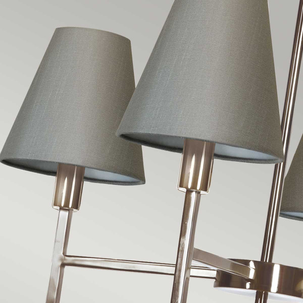 Żyrandol szczotkowany nikiel Lucerne 4xE14x25W wym:128x61,8x61,8 Elstead