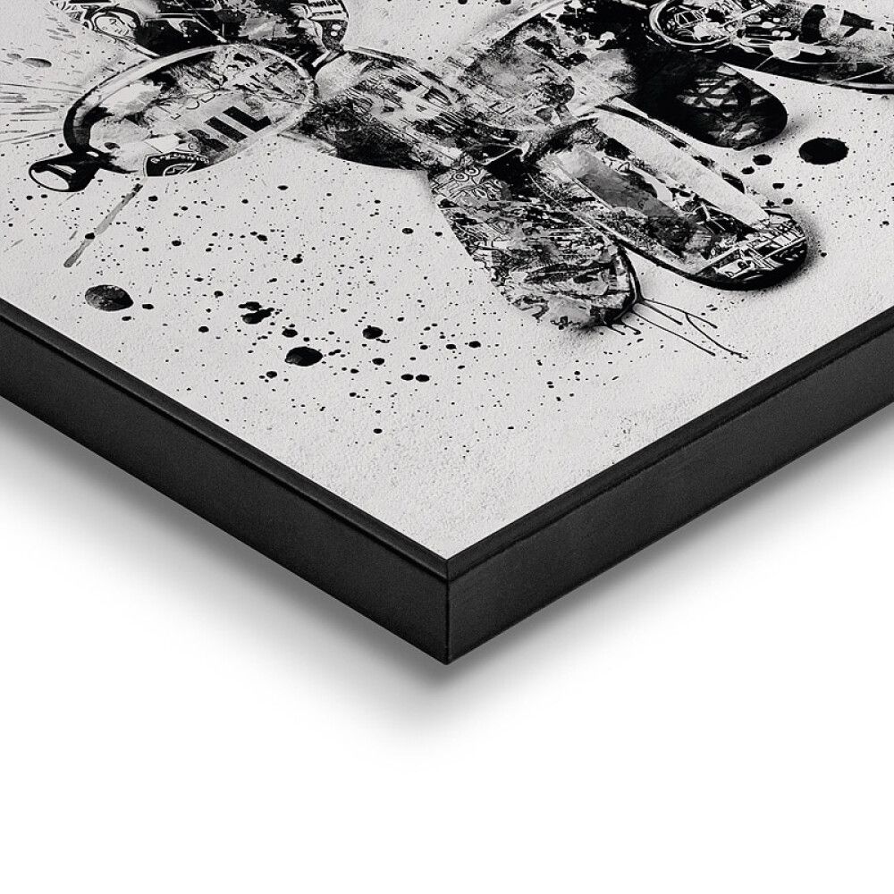 DEKORBILDE REINDERS STREETART HUND SLIM RAMME 50X50CM SVART