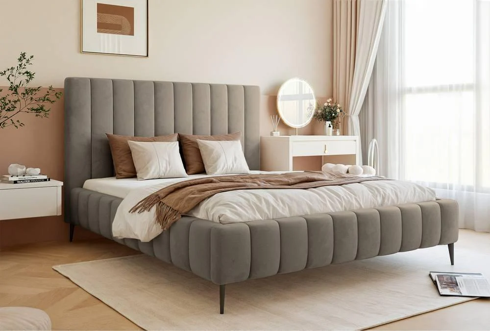 Bedframe Flores velvet 160x200 met opbergruimte