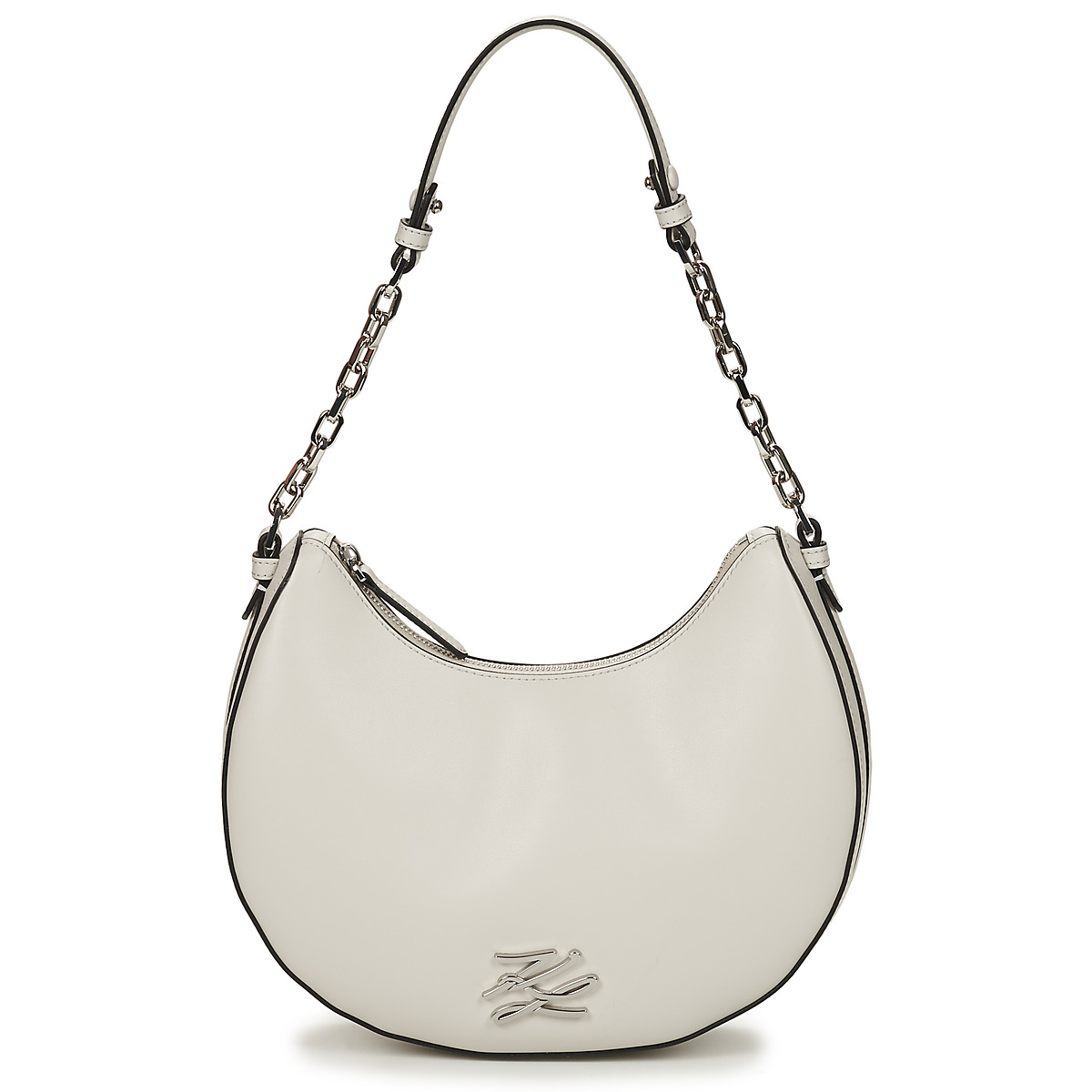 Karl Lagerfeld - K/AUTOGRAPH MOON SHOULDER BAG - White / Silver