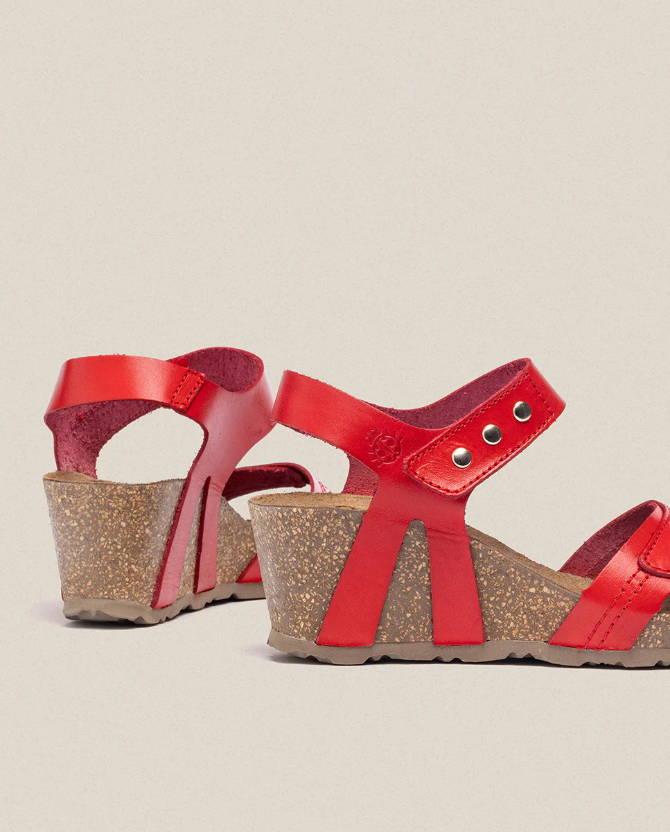 Sandalia cuña Cadiz 303 rojo