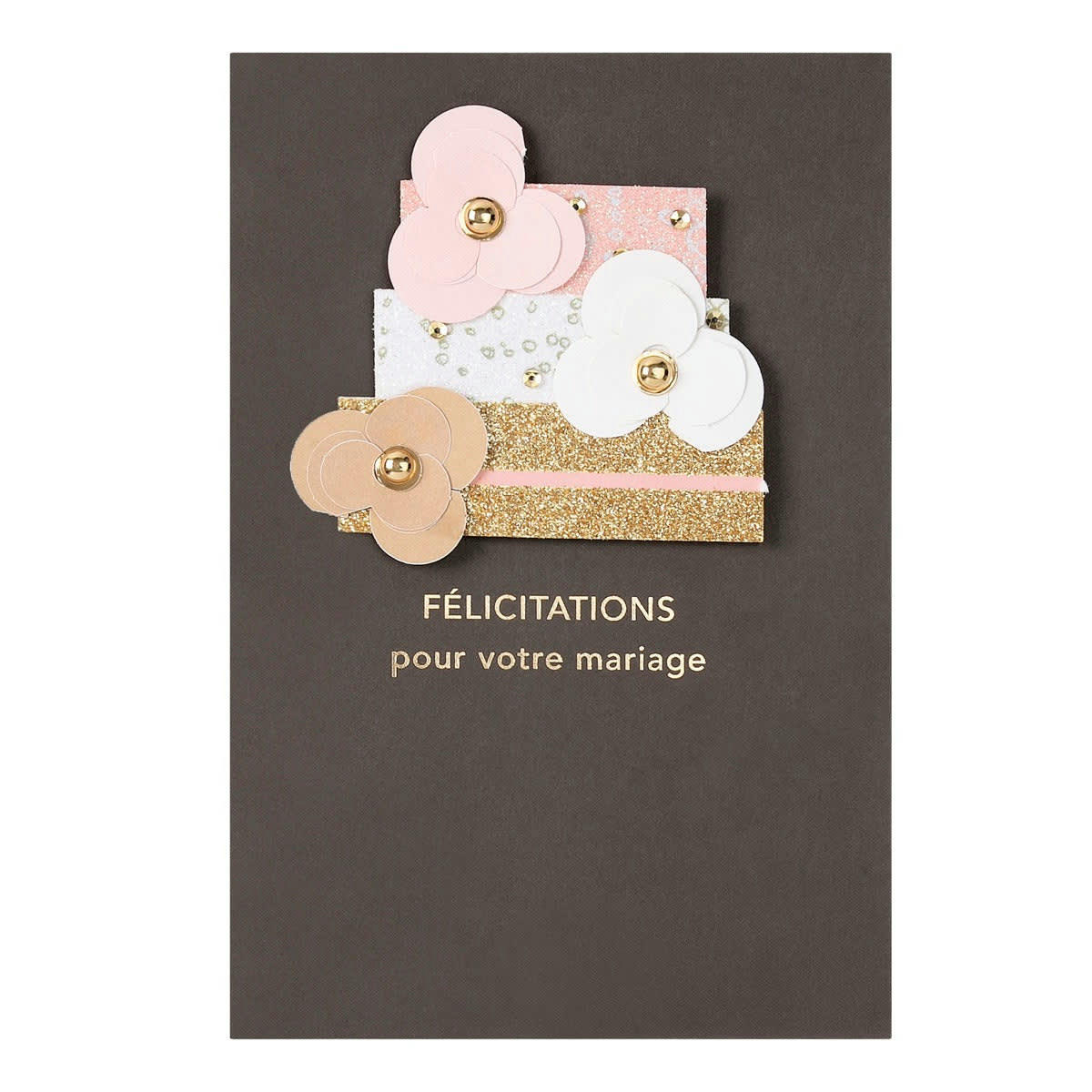 - Carte Mariage Pièce Montée Dorée