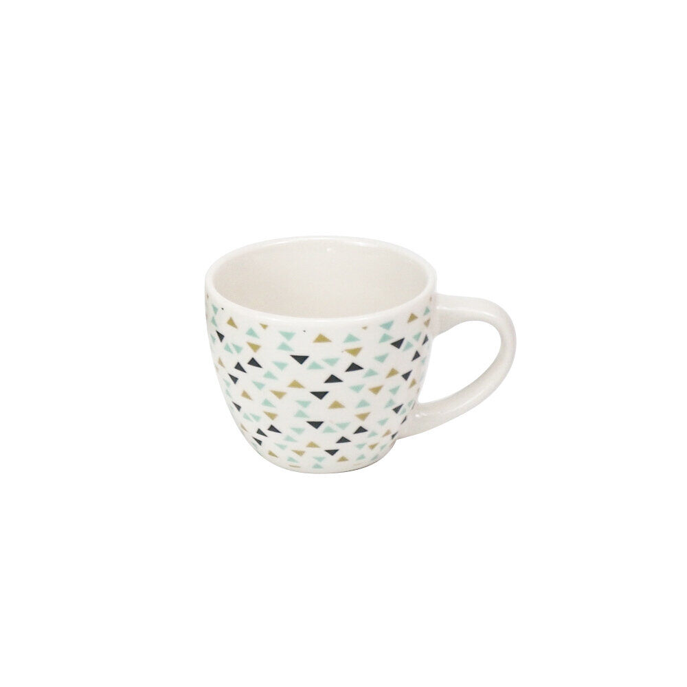 Tasse à expresso porcelaine motif triangle multicolore 9 cl
