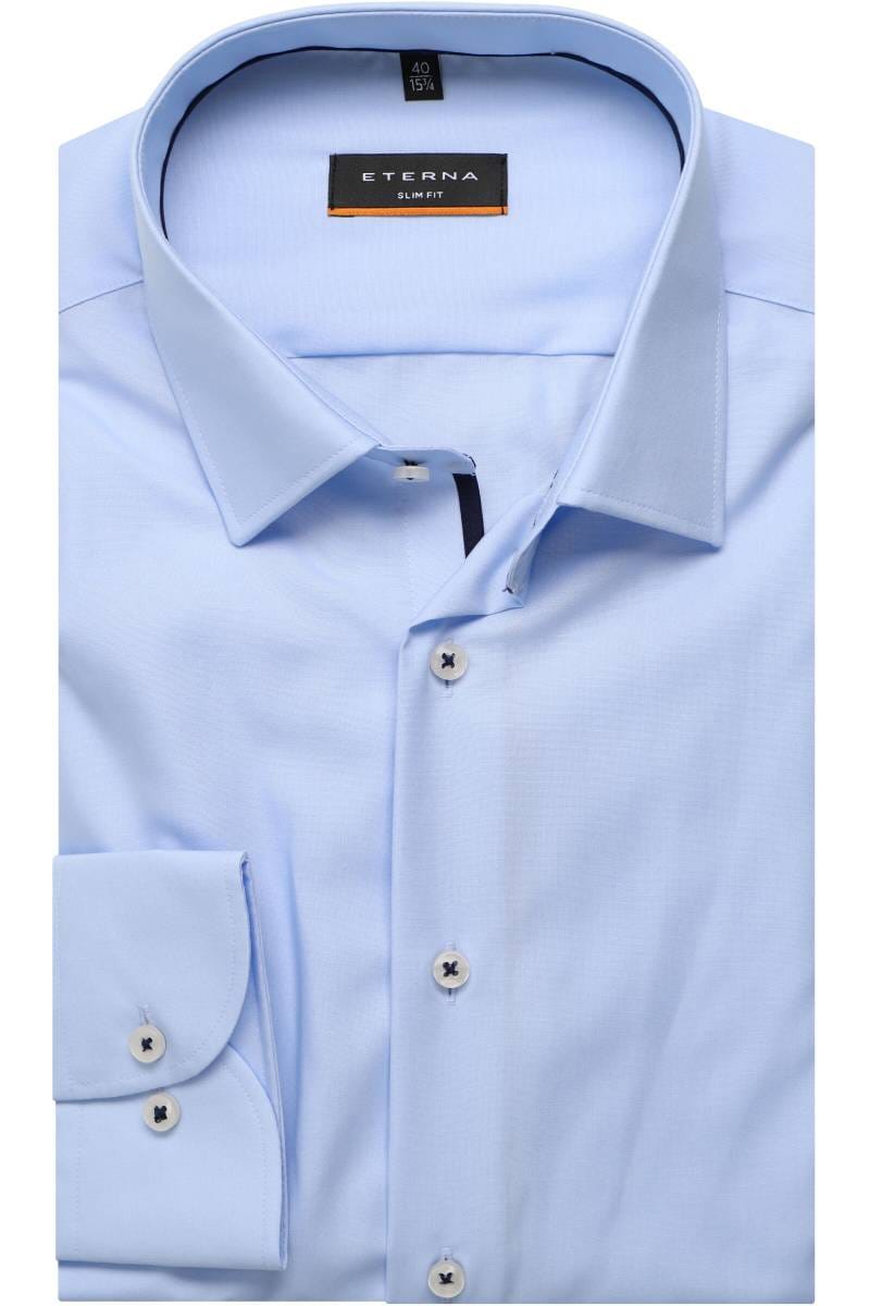 ETERNA Slim Fit Hemd hellblau, Einfarbig (extra langer Arm)